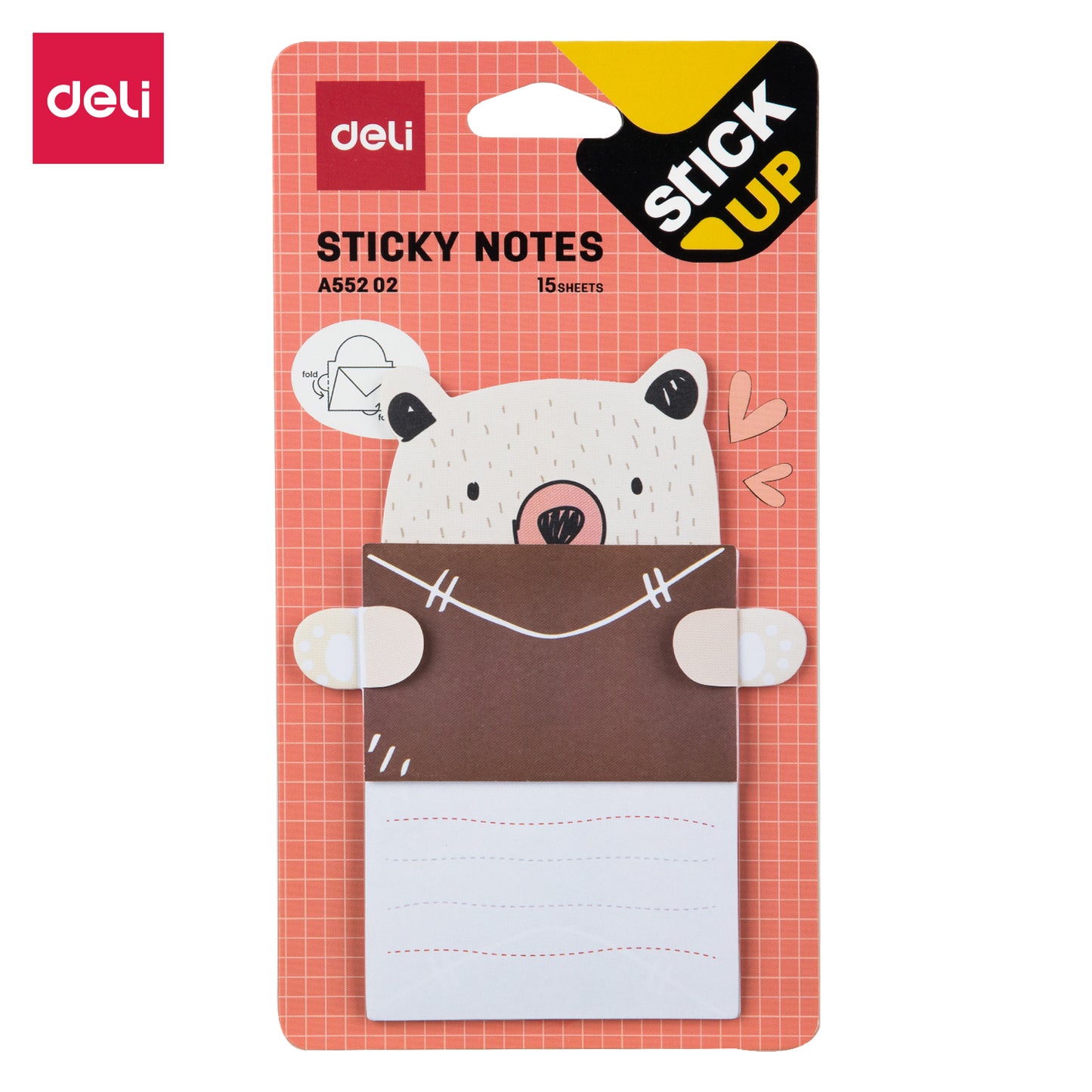 Deli Stationery-      sticky 76×101mm 3''×4'' 15 sheets (SKU: EA55202)