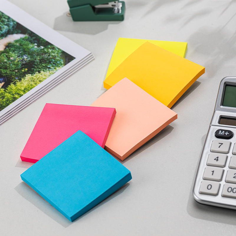Deli Stationery-   Sticky Notes #76x76(mm),3*3IN,5*80sheets #PINK, ROSE, ORANGE, YELLOW, BLUE,ASST. (SKU: eA044)