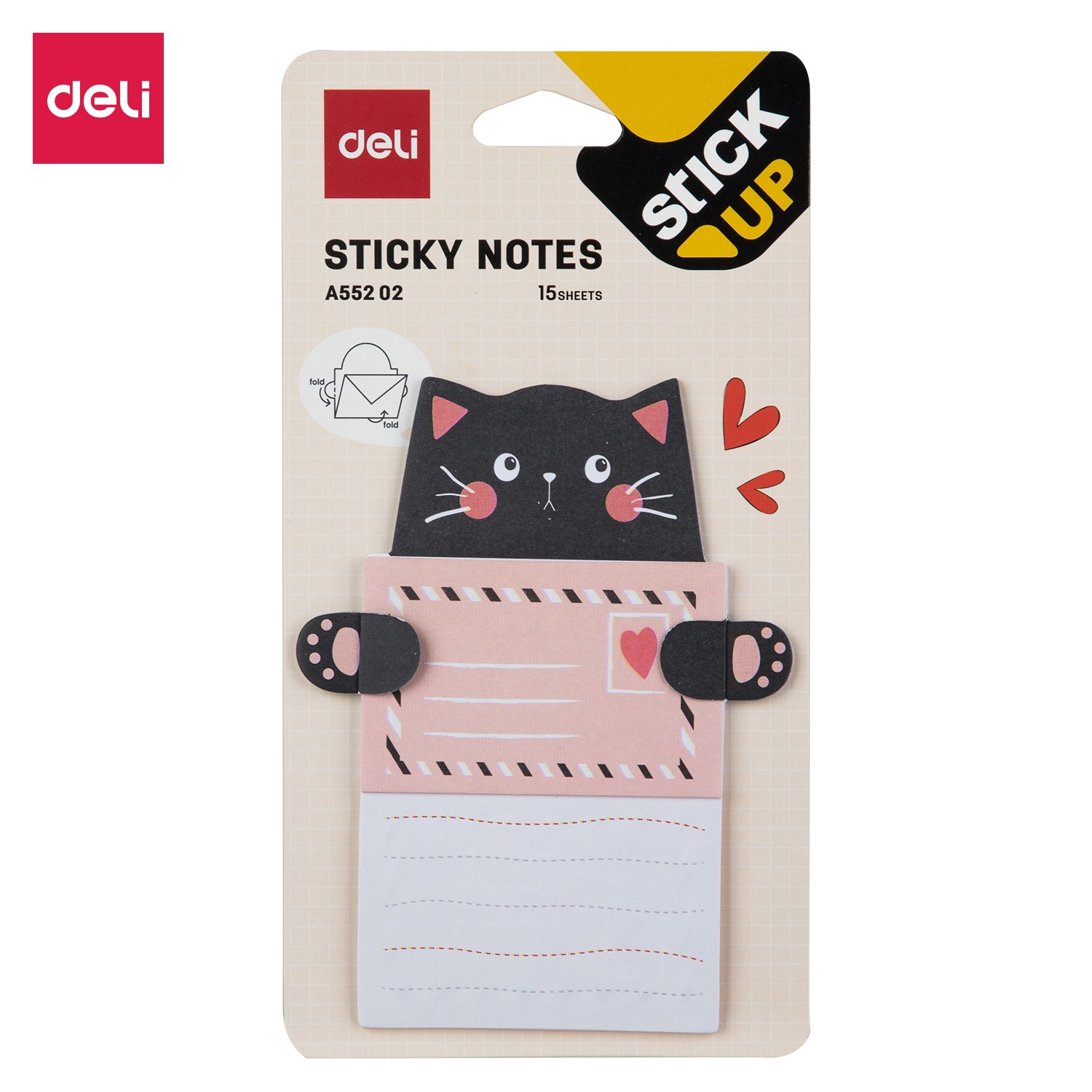 Deli Stationery-      sticky 76×101mm 3''×4'' 15 sheets (SKU: EA55202)