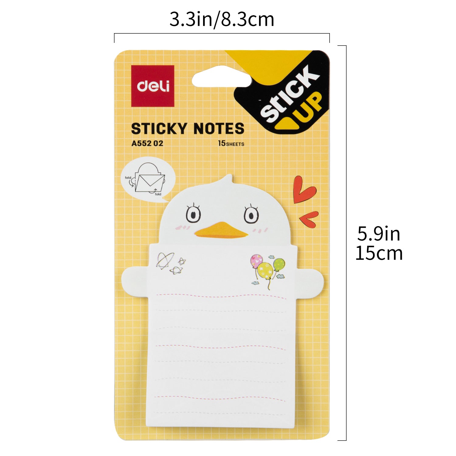 Deli Stationery-      sticky 76×101mm 3''×4'' 15 sheets (SKU: EA55202)