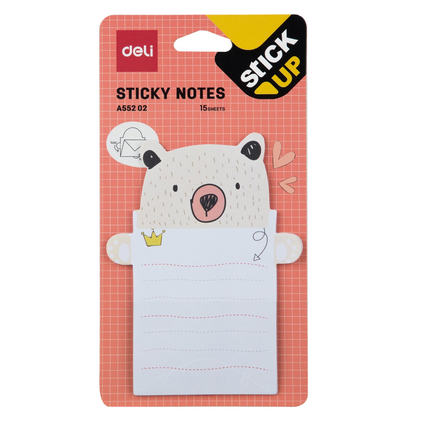 Deli Stationery-      sticky 76×101mm 3''×4'' 15 sheets (SKU: EA55202)
