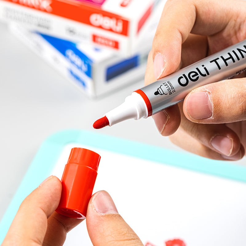 Deli Stationery-     Dry Erase Marker Bullet 2.0mm Red (SKU: EU00140)