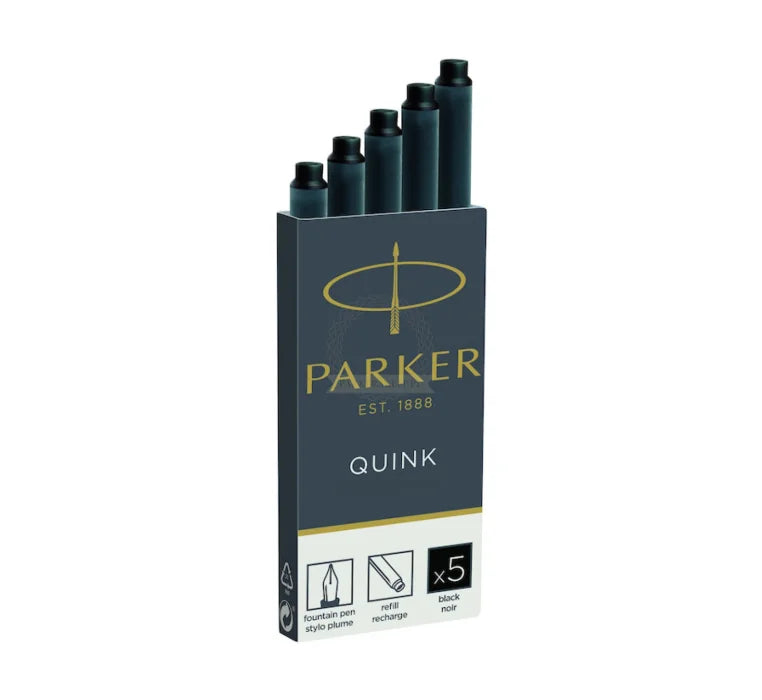 Parker Stationery-        PK INK CART BLK BOX 5 FR (SKU: 1950382)