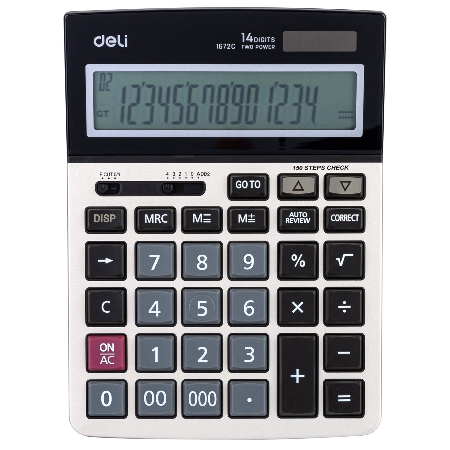 Deli Stationery-   150-check Calculator 14-digit Metal (SKU: E1672C)