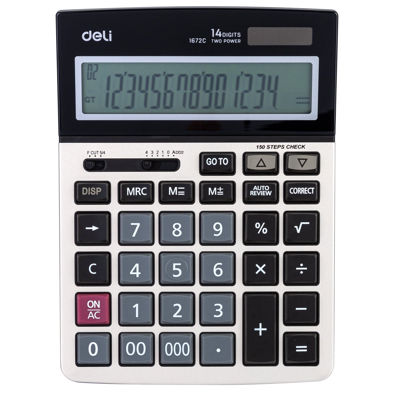 Deli Stationery-   150-check Calculator 14-digit Metal (SKU: E1672C)