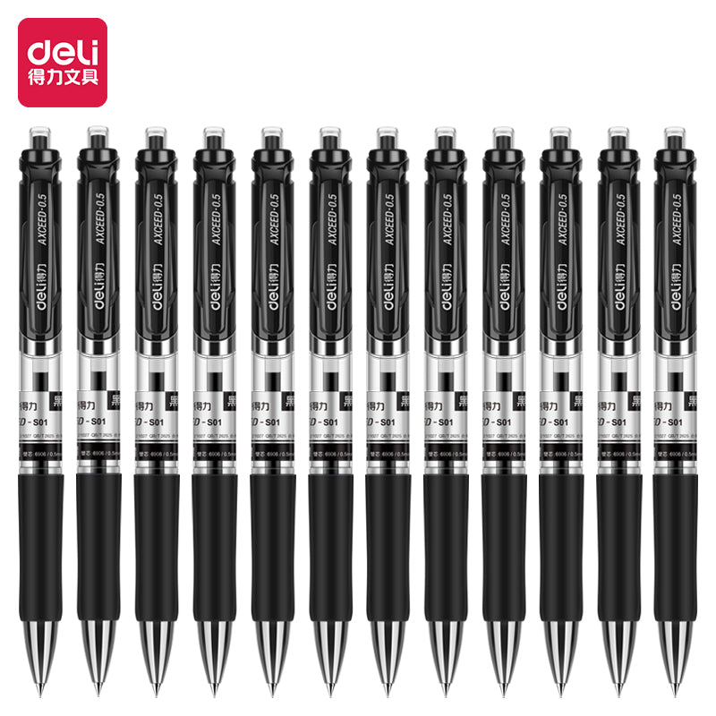 Deli Stationery-    Gel Ink Pen (Black)(Pcs) (SKU: S01)