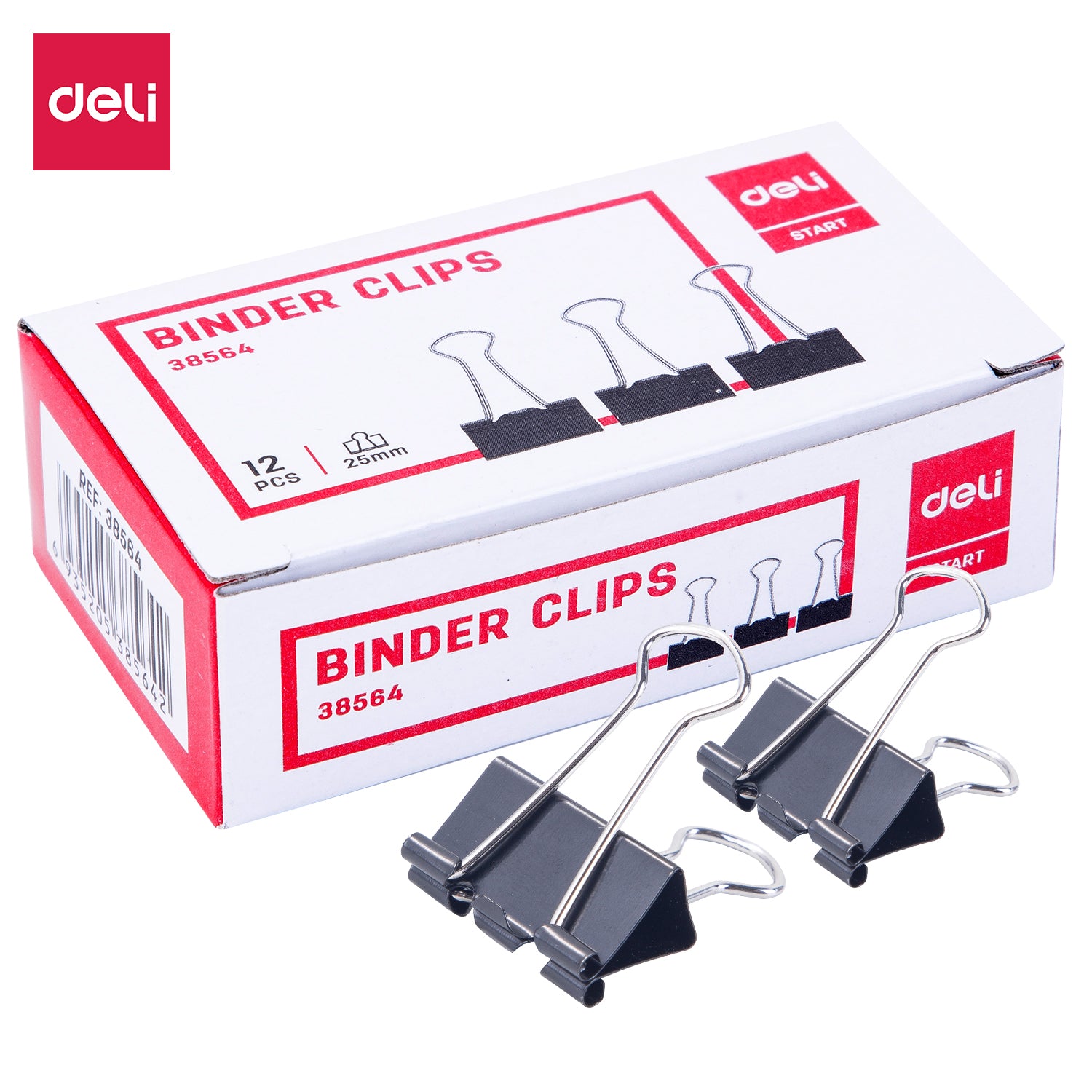 Deli Stationery-      Binder Clip 25Mm(Box) (SKU: E38564)