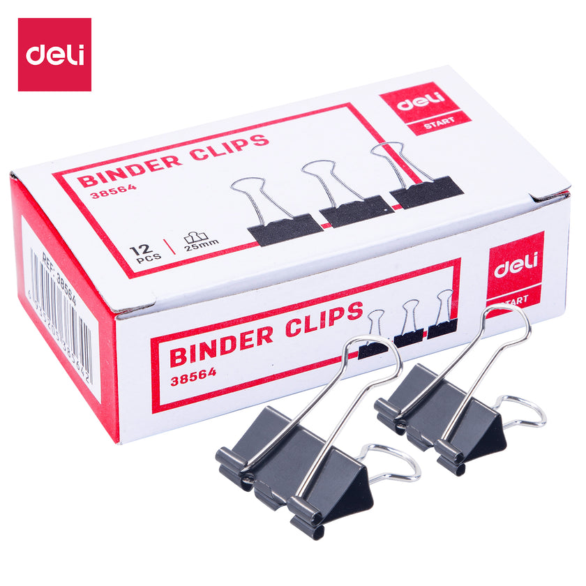 Deli Stationery-      Binder Clip 25Mm(Box) (SKU: E38564)
