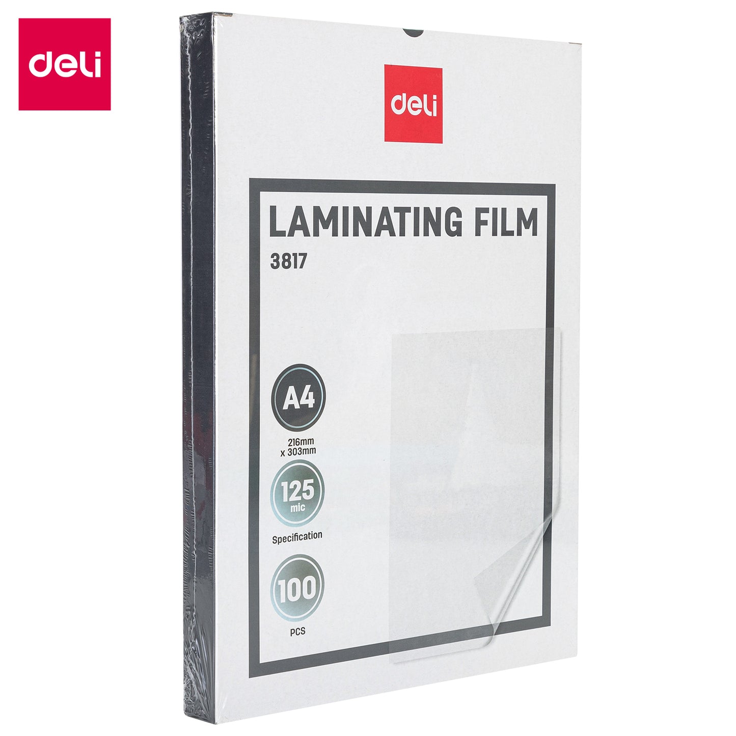 Deli Stationery-    A4 Laminating Pouches 125MIC (SKU: E3817)