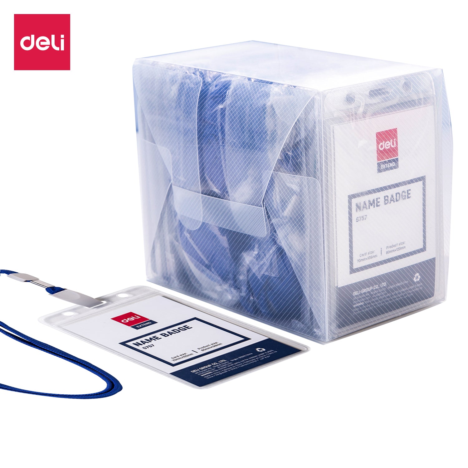 Deli Stationery-     Name Badge & Lanyard Inner core size 95 * 68 MM (SKU: E5757)