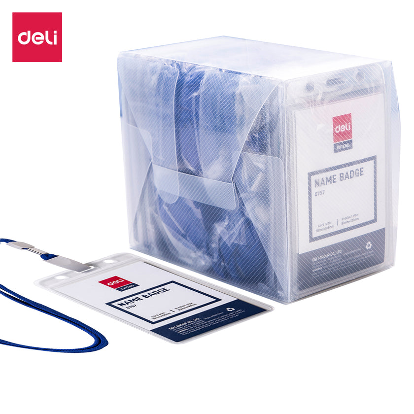 Deli Stationery-     Name Badge & Lanyard Inner core size 95 * 68 MM (SKU: E5757)