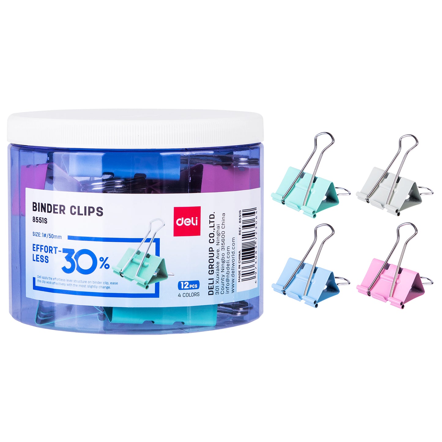 Deli Stationery-      Binder clip colour ful (SKU: E8551S)