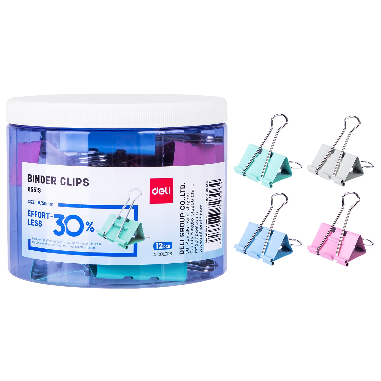 Deli Stationery-      Binder clip colour ful (SKU: E8551S)