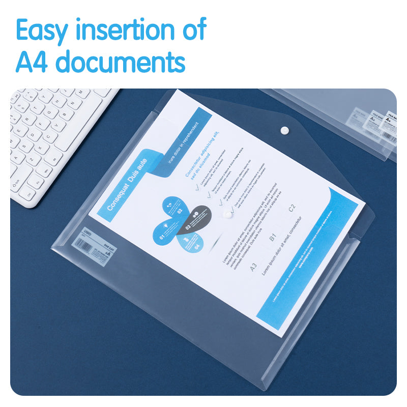Deli Stationery-       File Bag #A4 #TRANSPARENT (SKU: EF705)