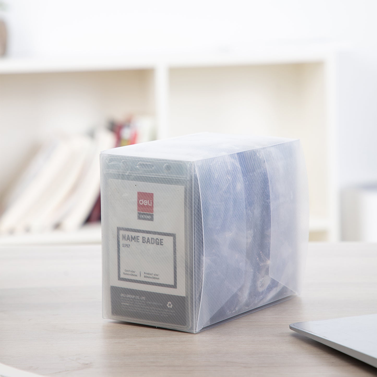 Deli Stationery-     Name Badge & Lanyard Inner core size 95 * 68 MM (SKU: E5757)