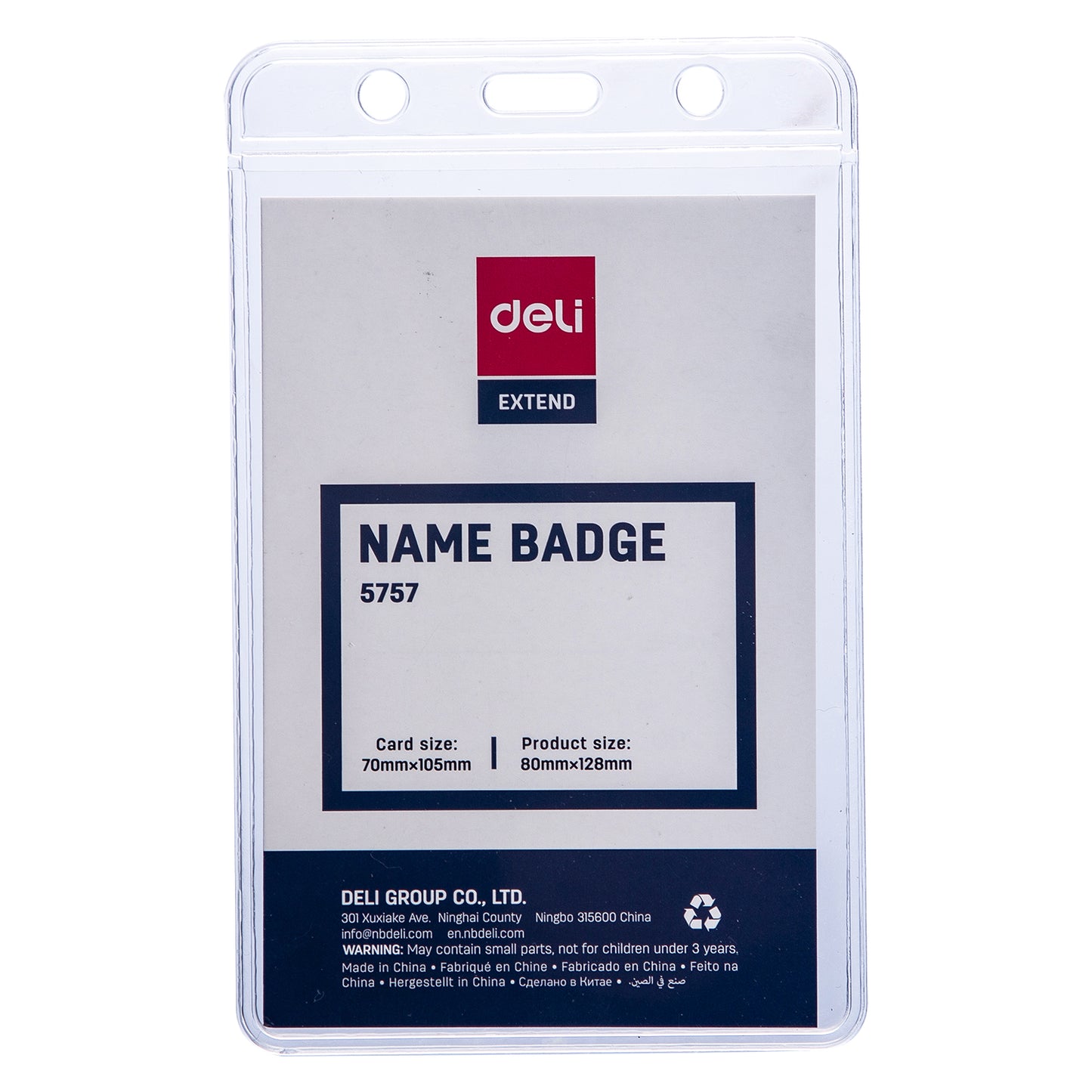 Deli Stationery-     Name Badge & Lanyard Inner core size 95 * 68 MM (SKU: E5757)