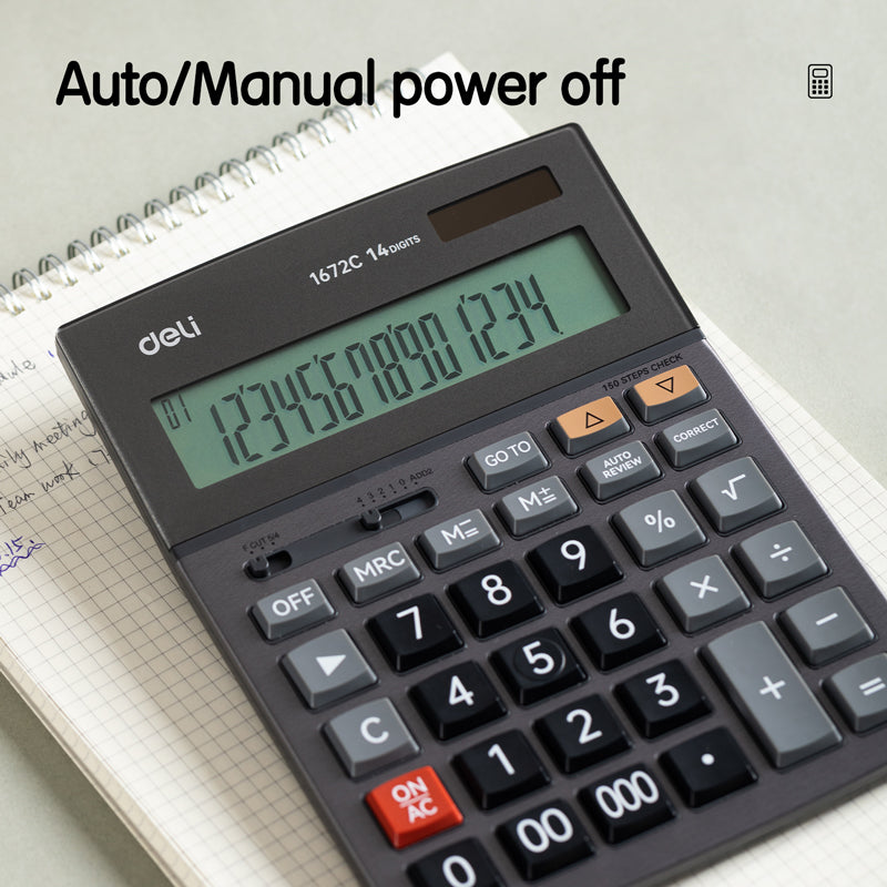Deli Stationery-     Calculator(Black)(Pcs) (SKU: E1672)