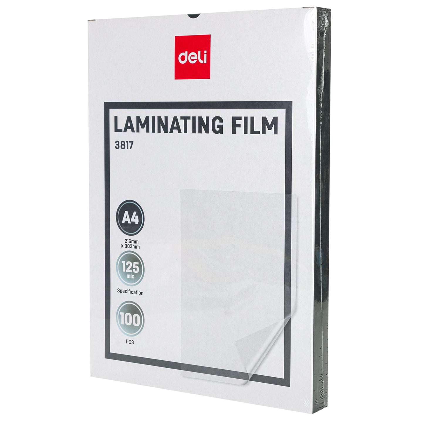 Deli Stationery-    A4 Laminating Pouches 125MIC (SKU: E3817)