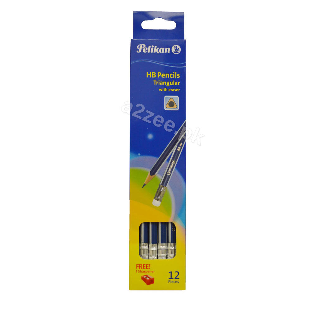 Pelikan Stationery - Triangular HB Pencils with eraser (SKU: 408013)