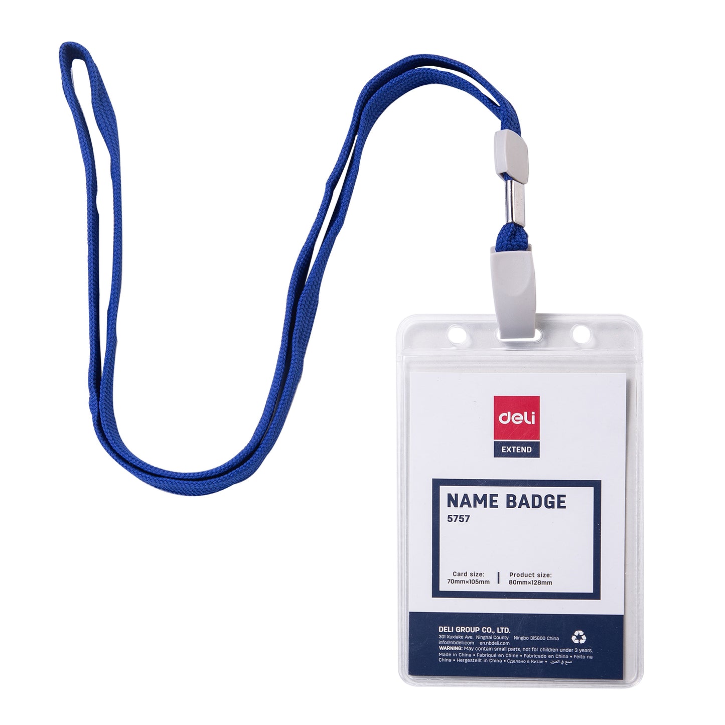 Deli Stationery-     Name Badge & Lanyard Inner core size 95 * 68 MM (SKU: E5757)