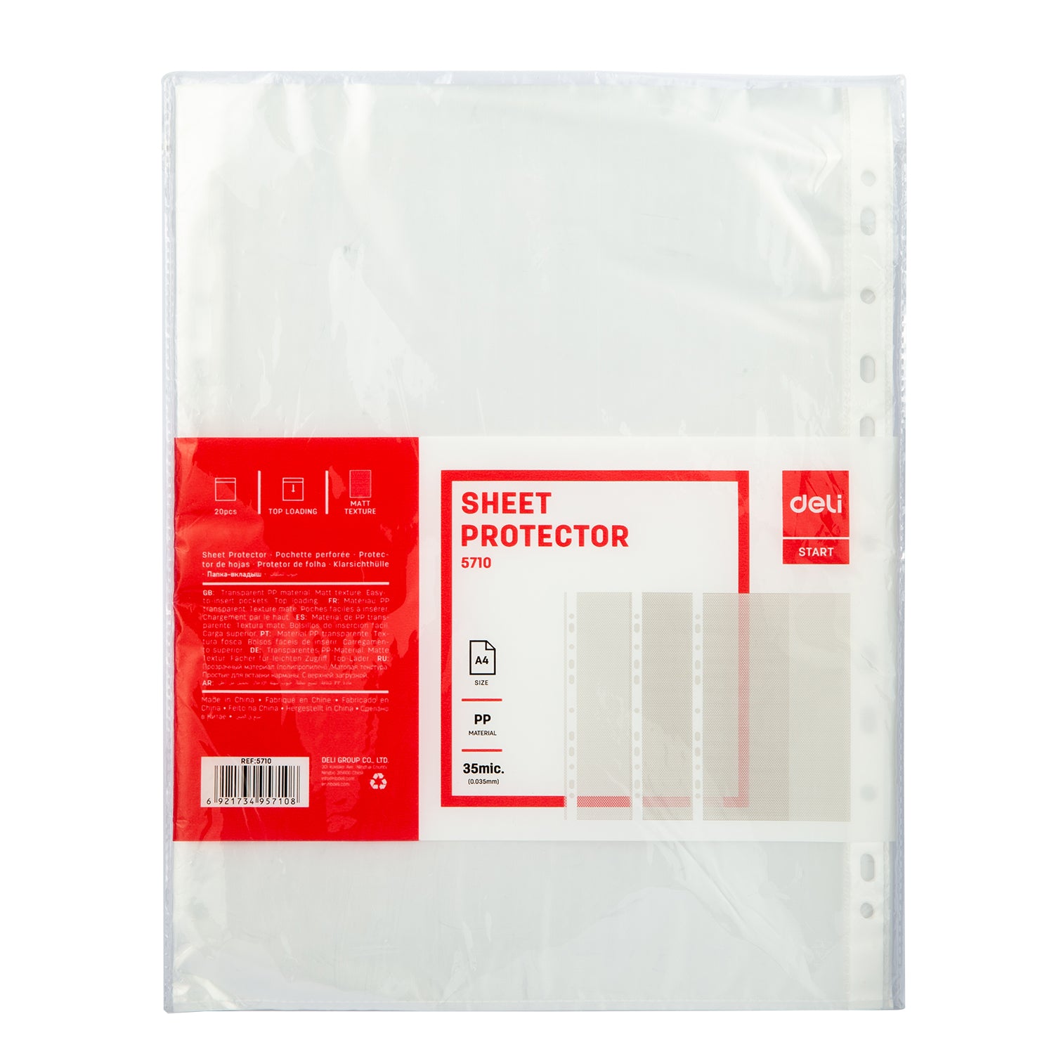 Deli Stationery-     11-Hole Sheet Protector(Clear)(Pcs) (SKU: E5710)