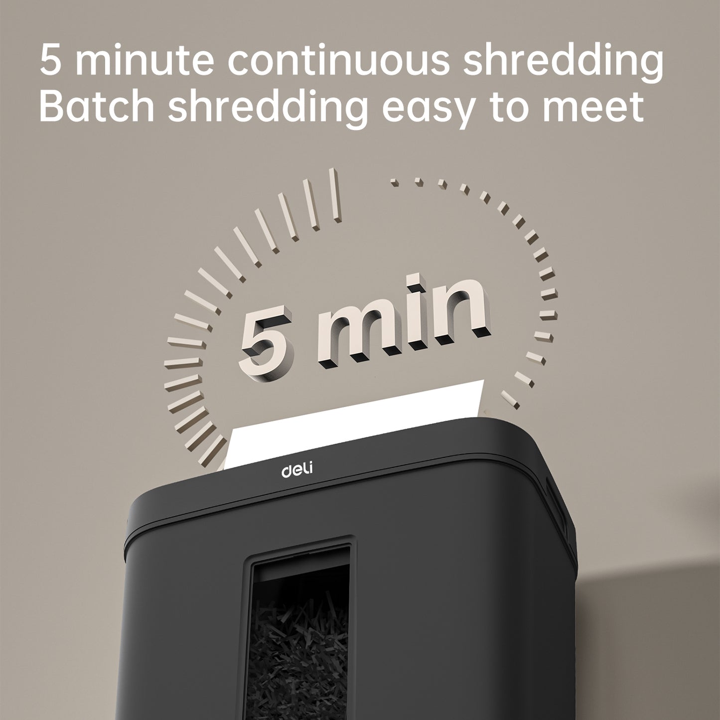 Deli Stationery-       Paper Shredder Shredding 8 sheets; Shredding Time: 5min (SKU: ET021)