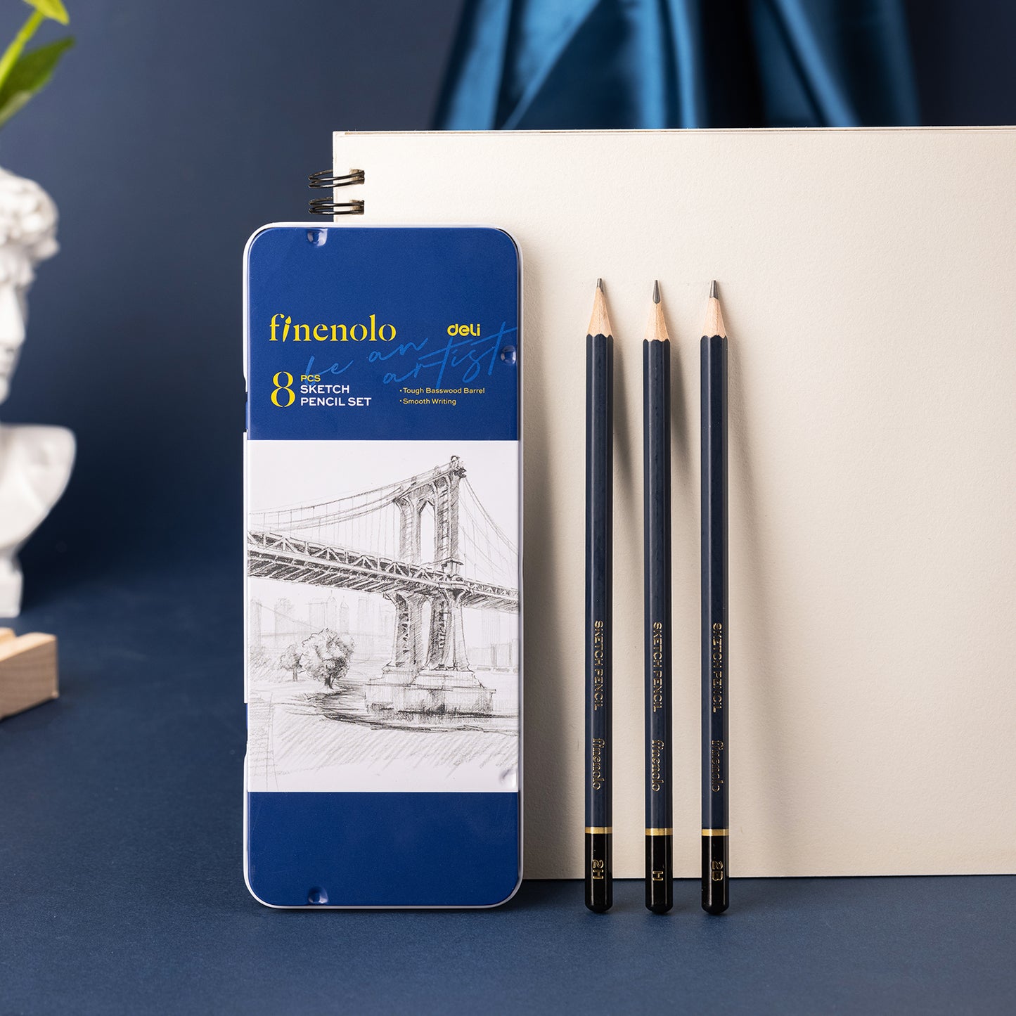Deli Stationery-  Sketching Pencil #8 pcs (2H, H, HB, B, 2B, 4B, 6B, 8B) #BLACK (SKU: eC26)