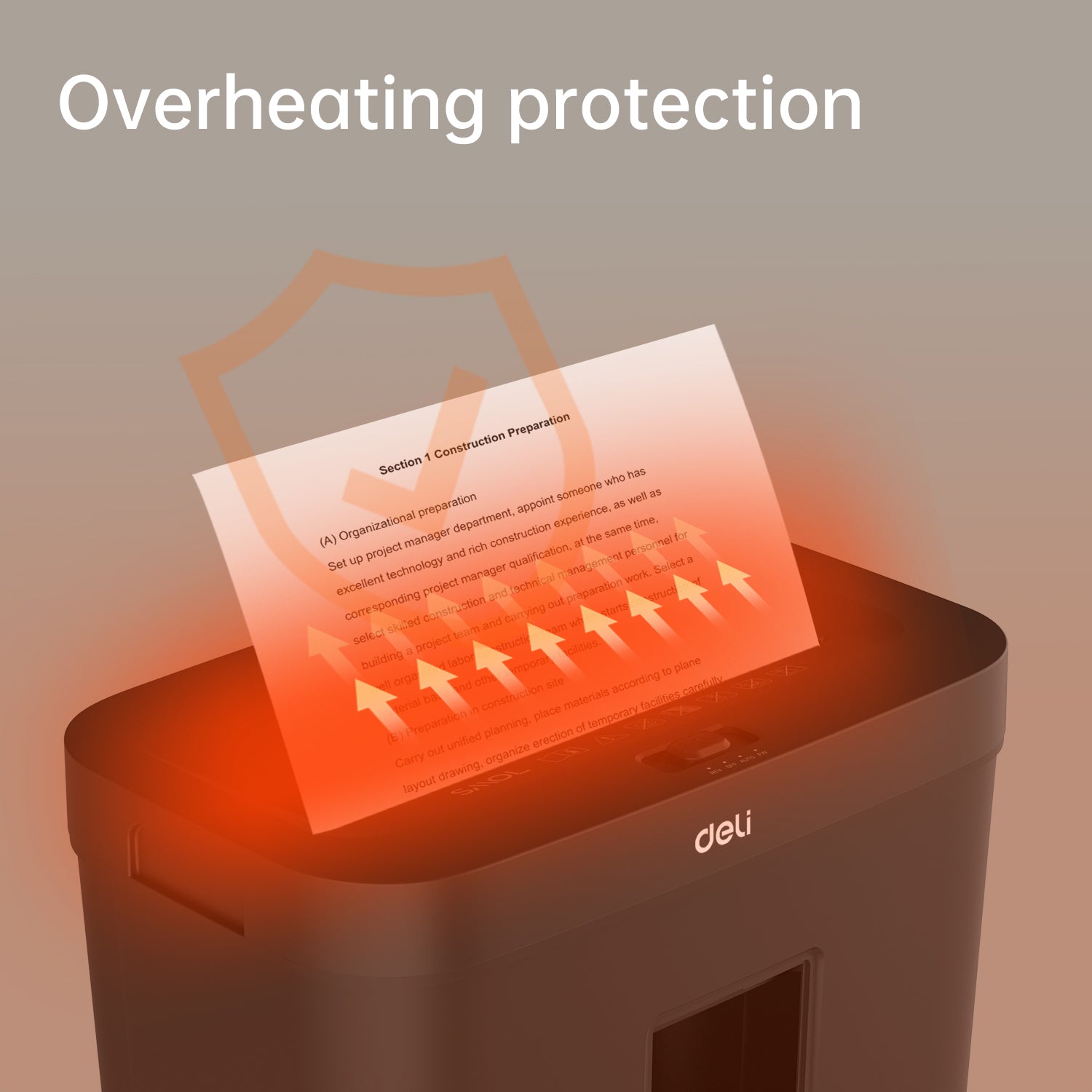 Deli Stationery-       Paper Shredder Shredding 8 sheets; Shredding Time: 5min (SKU: ET021)