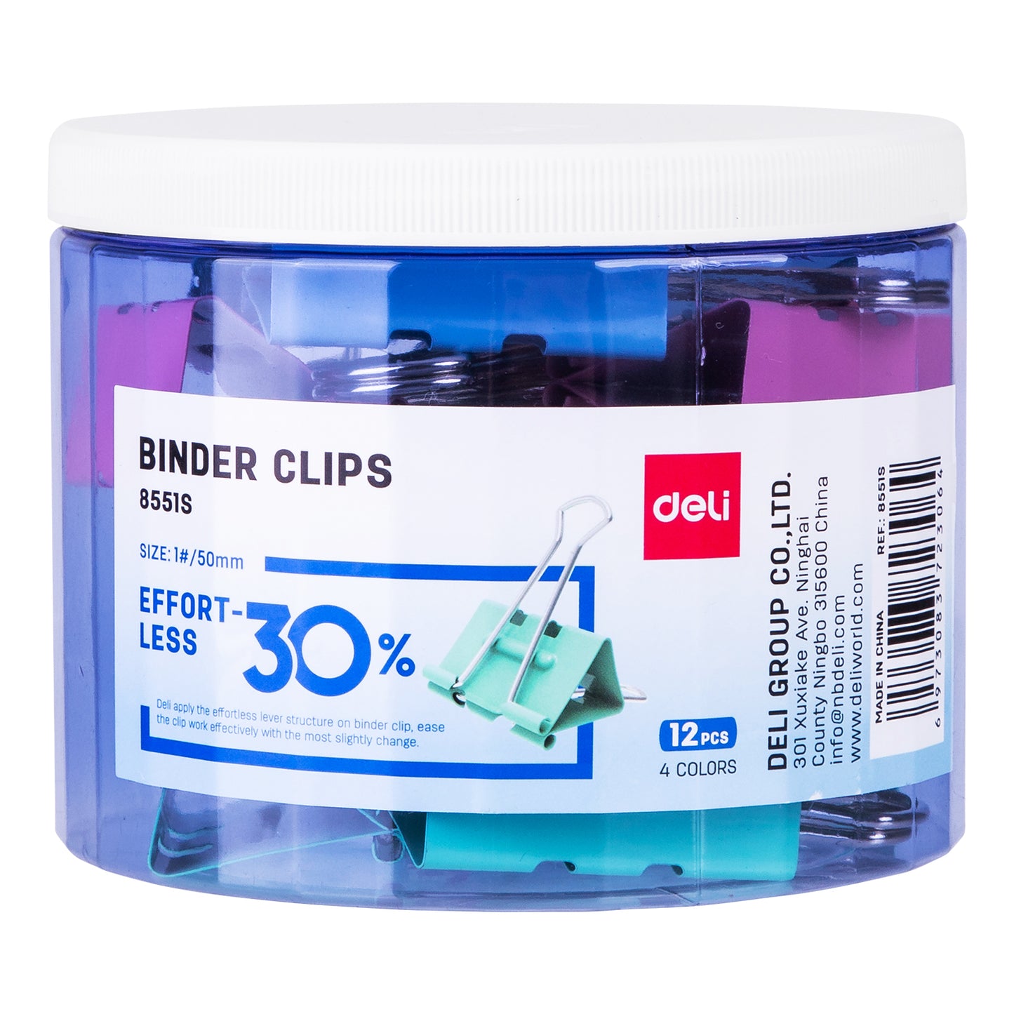 Deli Stationery-       Binder clip colour ful (SKU: E8552S)