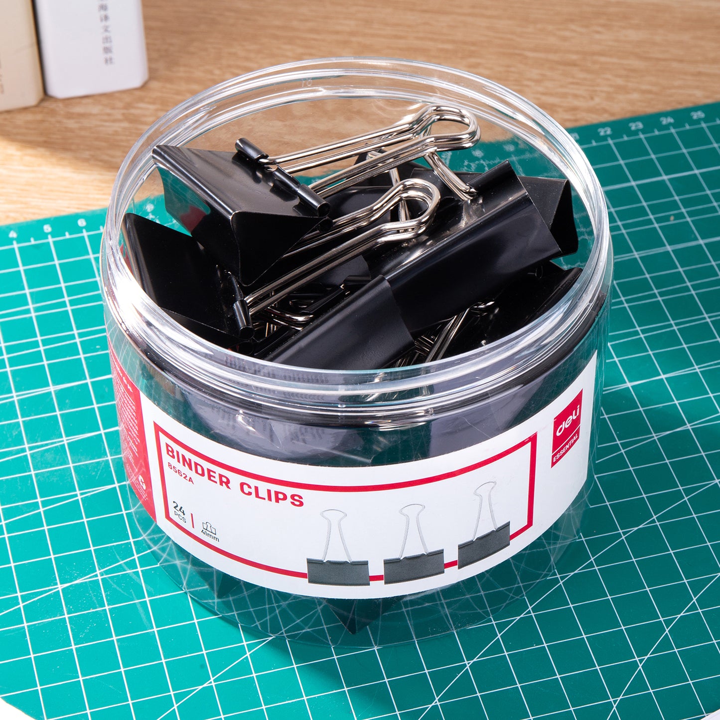 Deli Stationery-      Binder Clip 15Mm(Black)(Tube) (SKU: E8566A)