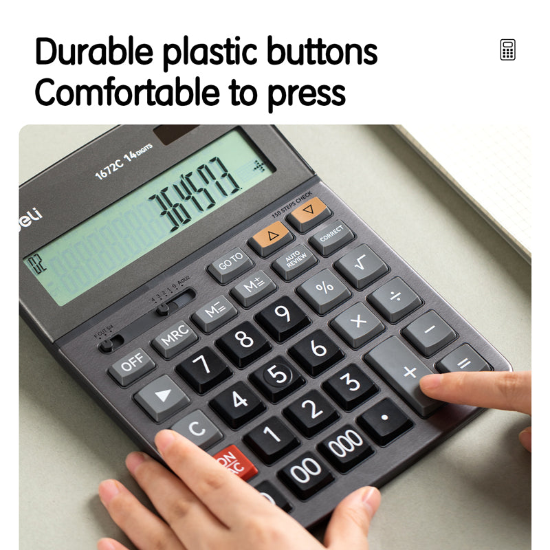 Deli Stationery-     Calculator(Black)(Pcs) (SKU: E1672)