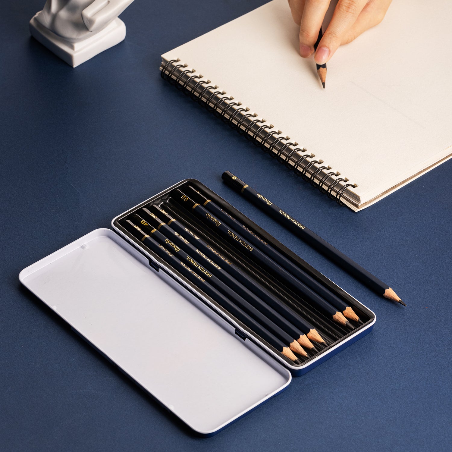 Deli Stationery-  Sketching Pencil #8 pcs (2H, H, HB, B, 2B, 4B, 6B, 8B) #BLACK (SKU: eC26)