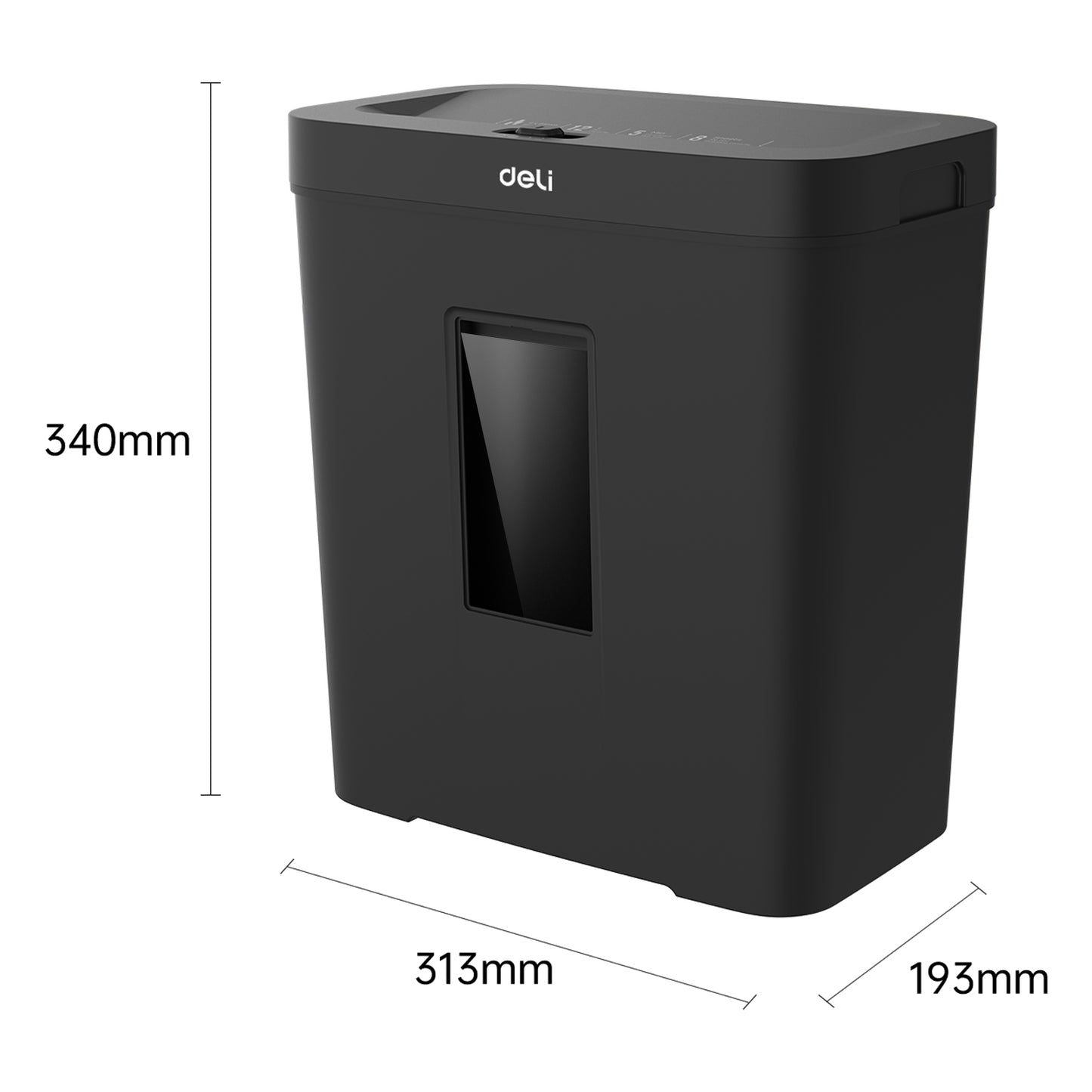 Deli Stationery-       Paper Shredder Shredding 8 sheets; Shredding Time: 5min (SKU: ET021)