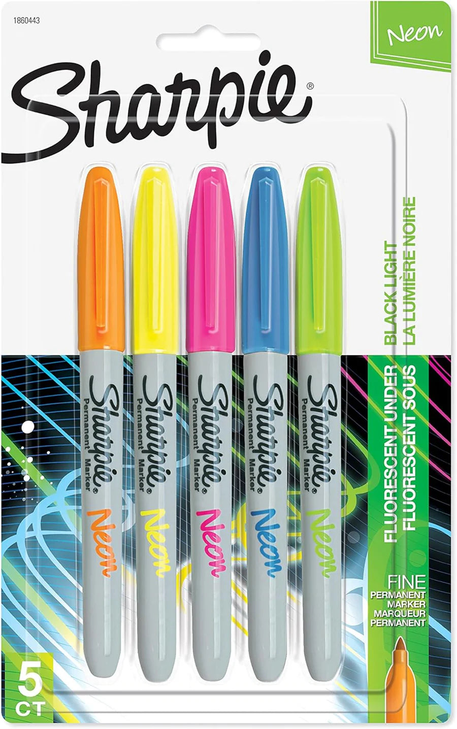 Sharpie-   SHARPIE FINE NEON 5CT ASSORTED (SKU: 1860443)