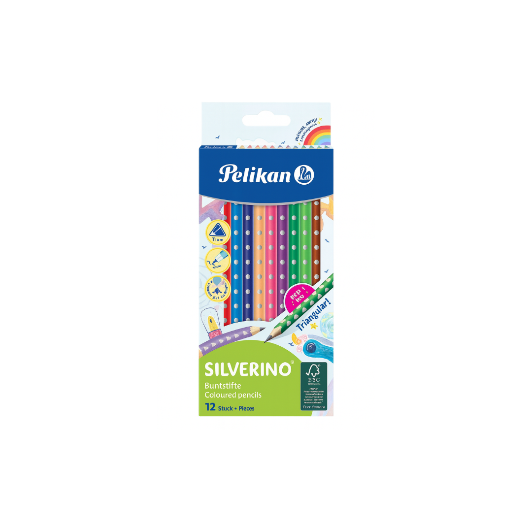Pelikan Stationery-    Colored Pencils Silverino Triang, 12 pieces, FSC (SKU: 700634)