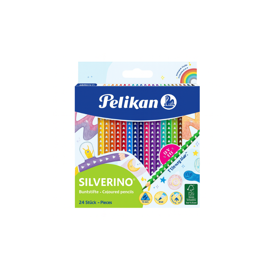 Pelikan Stationery-    Colored Pencils Silverino Triang, 24 pieces, FSC (SKU: 700665)