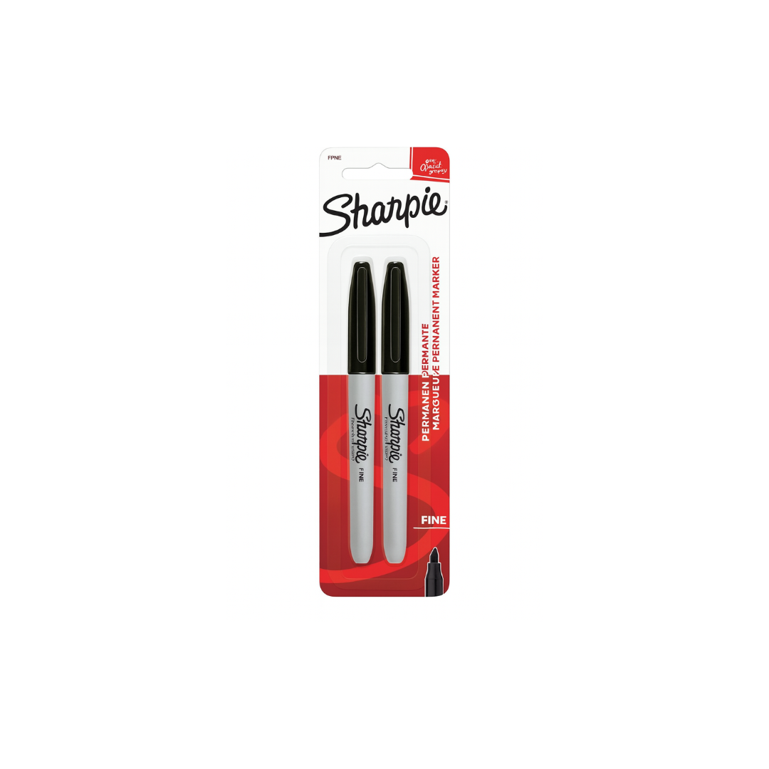 Sharpie-	     SHARPIE FINE BLK 2 CARD US (SKU: 30162PP)